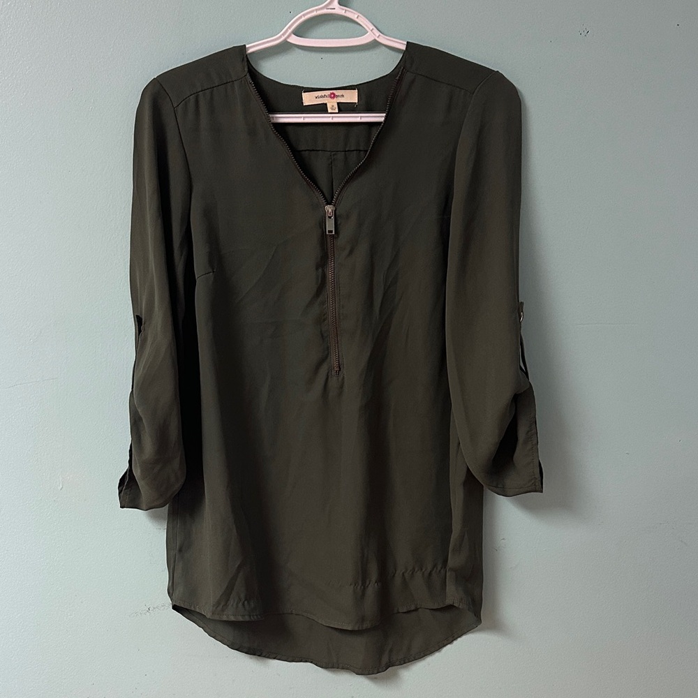 Wishful Park Dark Green Blouse